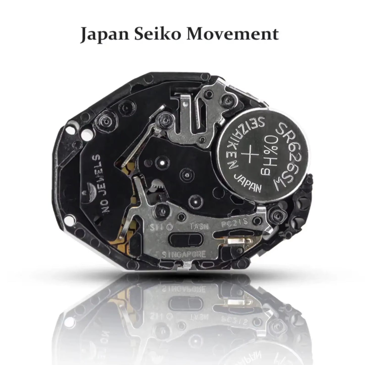 Japan Movement No Logo 40Mm Rotating Bezel Rubber Strap Quartz Analog